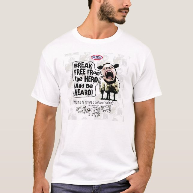 Camiseta Gritares políticos de Sheople Sheeple dos (Frente)