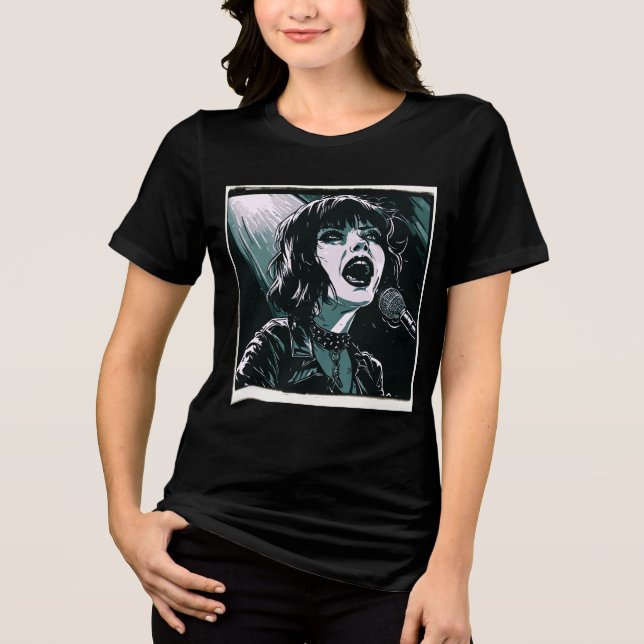 Camiseta Grite Alto Punk Rocker Estilo Retro Vintage (Frente)