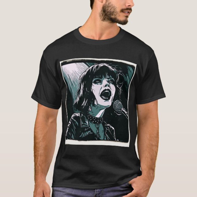 Camiseta Grite Alto Punk Rocker Estilo Retro Vintage (Frente)