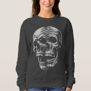 Camiseta Grito de Caveira Flamejante - Caveira Gótica Sombr