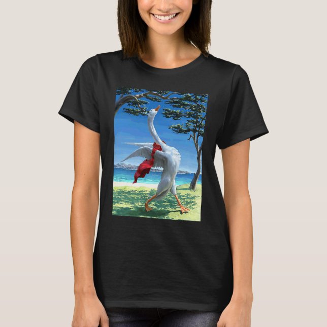 Camiseta Grito de pato ganso rotina matinal (Frente)