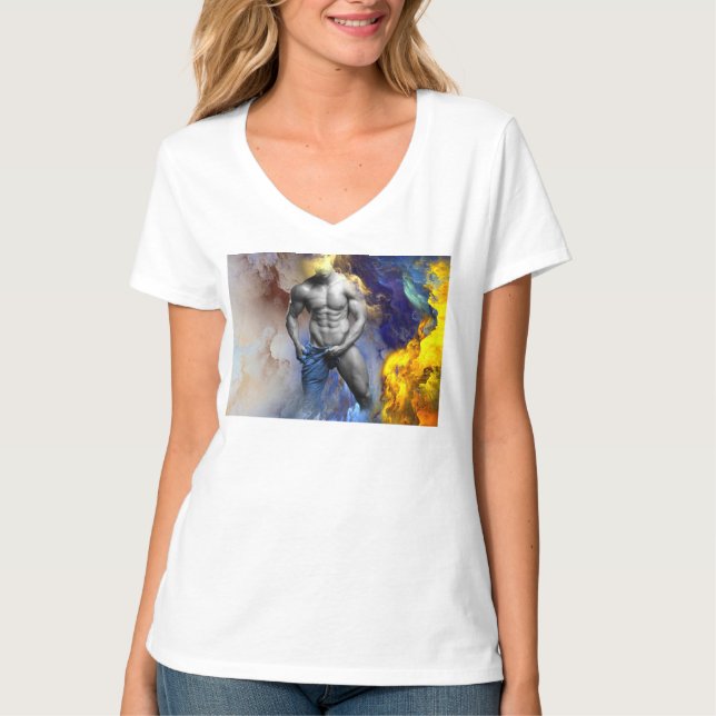Camiseta grito do físico musculoso em tons de cinza do Slip (Frente)