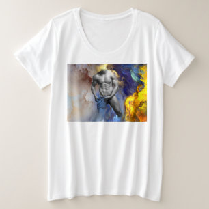 Camiseta grito do físico musculoso em tons de cinza do Slip