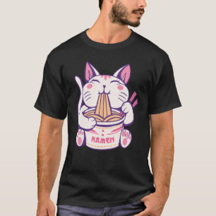 Camiseta Grito Gamen Cat Nerd Comida Japonês