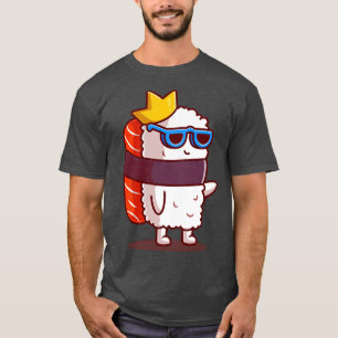 Camiseta Grito Rei Salmão Sushi Com Cartografia De Óculos