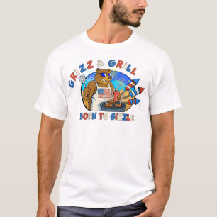 Camiseta Grizz & Grill: Nascer de zurbar a cerveja, o hambú