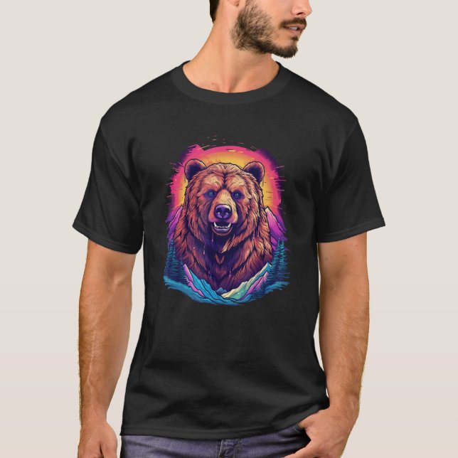 Camiseta Grizzly Bear Outdoor Nature Alaska Hunting Hiking  (Frente)
