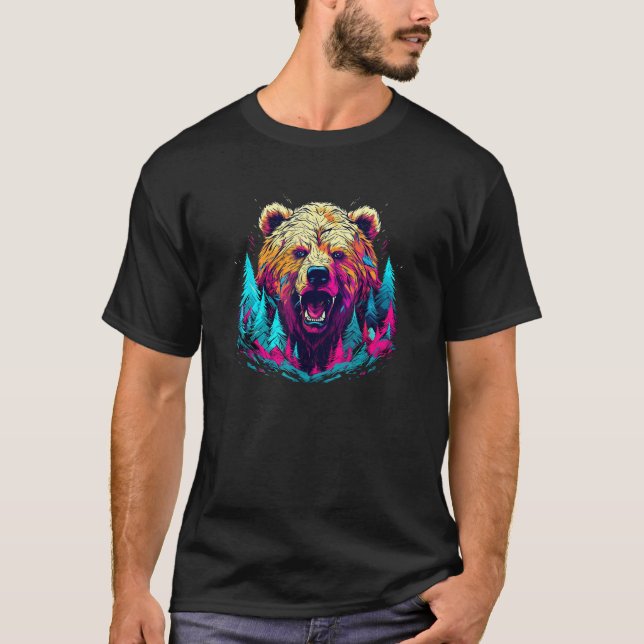 Camiseta Grizzly Bear Outdoor Nature Alaska Hunting Hiking  (Frente)