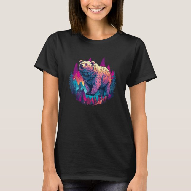 Camiseta Grizzly Bear Outdoor Nature Alaska Hunting Hiking  (Frente)