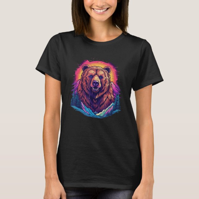 Camiseta Grizzly Bear Outdoor Nature Alaska Hunting Hiking  (Frente)