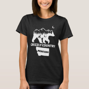 Camiseta Grizzly Country Montana Bear Com Cerveja e
