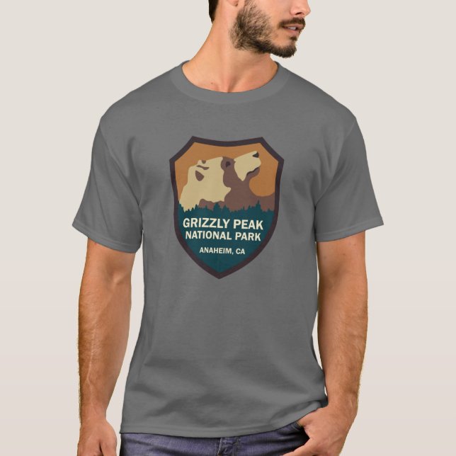 Camiseta Grizzly Peak National Park Sign funny (Frente)