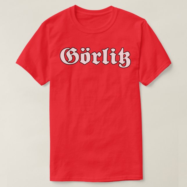 Camiseta Grlitz escrito com fonte gótica (Frente do Design)