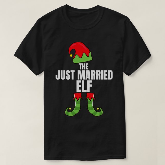 Camiseta Gro de Natal da Família do Elf do Recem casados (Frente do Design)