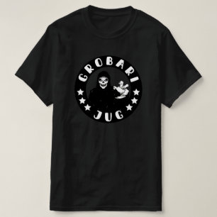 Camiseta Grobari Jug Kosac Smrti Crno Beli Partizan