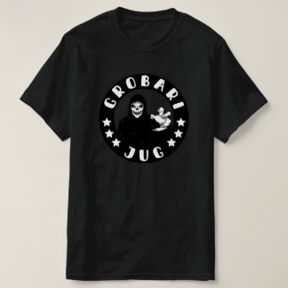 Camiseta Grobari Jug Kosac Smrti Crno Beli Partizan