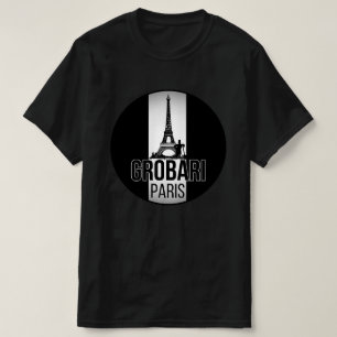 Camiseta Grobari Paris Torre Eiffel Preto Branco 