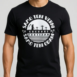 Camiseta Grobari Partizan Preto e Branco 