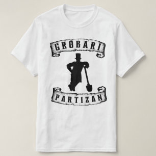 Camiseta Grobari Partizan Preto e Branco Grobar Com Pá