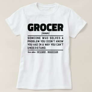 Camiseta Grocer Noun Definition Grocery Minimalist Design