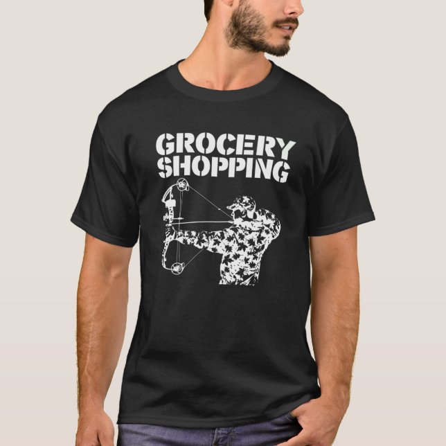 Camiseta Grocery Comprando Bowhun Archer Deer Hunter (Frente)