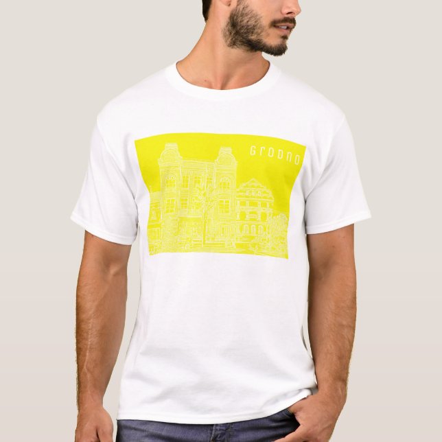 Camiseta Grodno Belarus Architecture City View Imóveis (Frente)