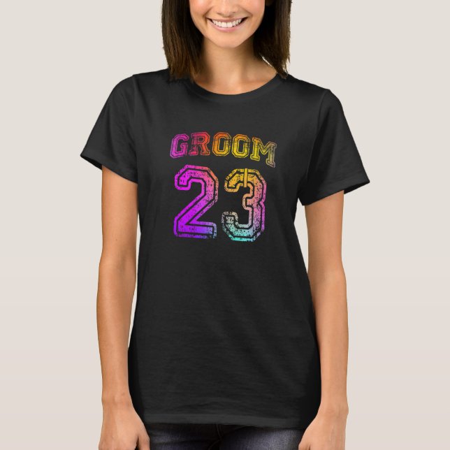 Camiseta Groom Engagement Party Groom Matching 2023 Honeymo (Frente)