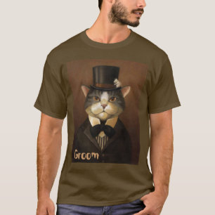 Camiseta GROOM, gato de noivo engraçado