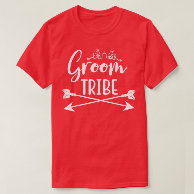 Camiseta Groom Tribe Matching Cute Arrow Wedding Engagement (Frente do Design)