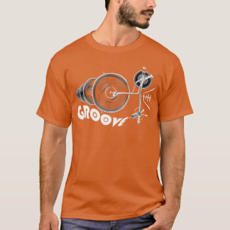 Camiseta groove com prato como amigos com vibrações vintage