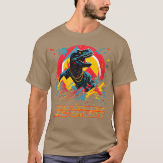 Camiseta Groove de dinossauro retrô dos anos 80