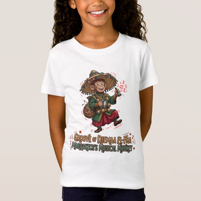 Camiseta Groove de Djemaa El-Fna Marrakech Macaco Musical (Frente)