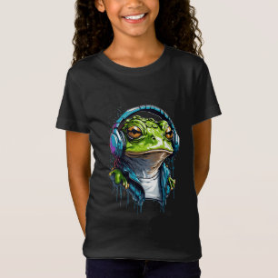 Camiseta Groove Urbano: Sapo Colorido com Fones de ouvido