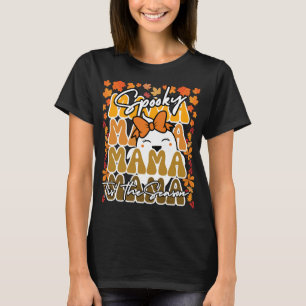 Camiseta Grooveen Halloween Mama Fall Cute Ghost Engraçado