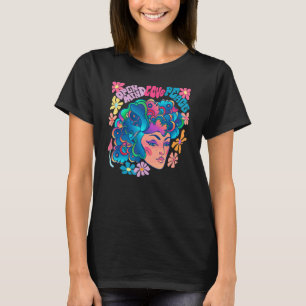 Camiseta GroovGirl Retro Rainbow Flower Butterfly Peace L