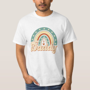 Camiseta Groovovy bold typografia boho Pai pastel arco-íris