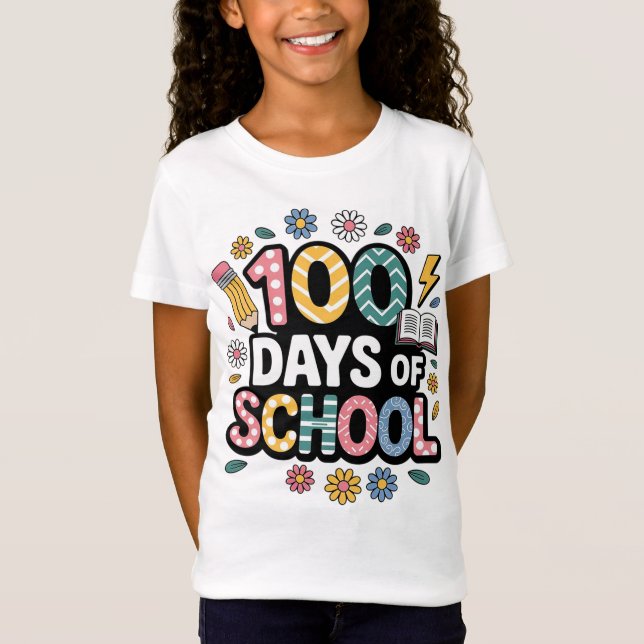 Camiseta Groovy 100 Days of School (Frente)