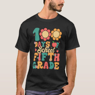 Camiseta Groovy 100 Dias De Estudo De Professores Do Quinto