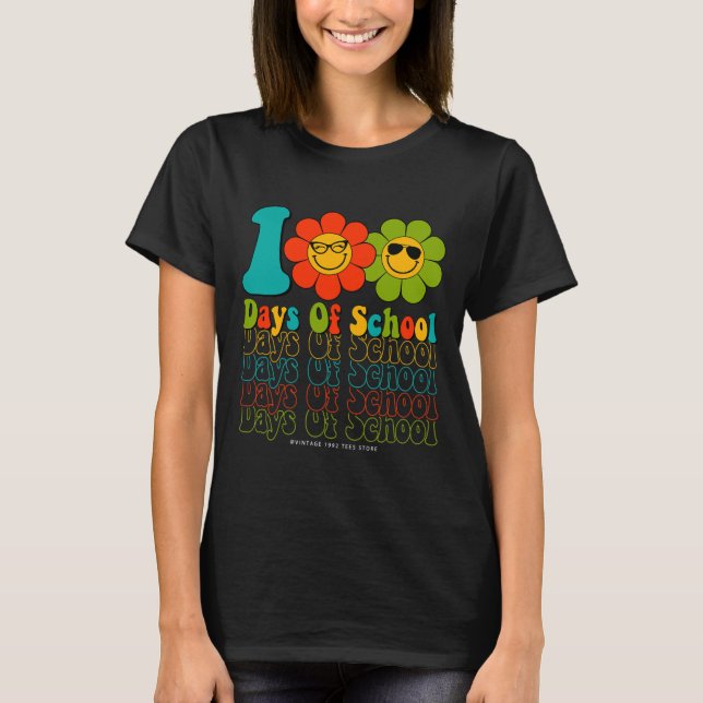 Camiseta Groovy 100 Dias De Professores Professores De Ensi (Frente)