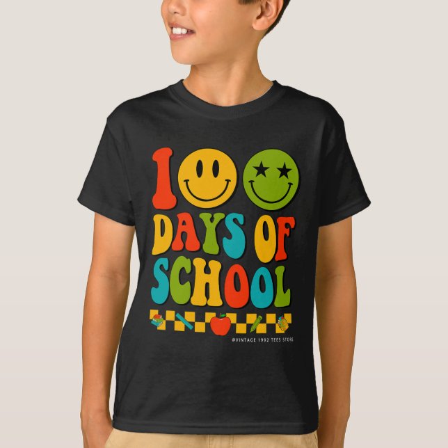 Camiseta Groovy 100 Dias De Professores Professores De Ensi (Frente)