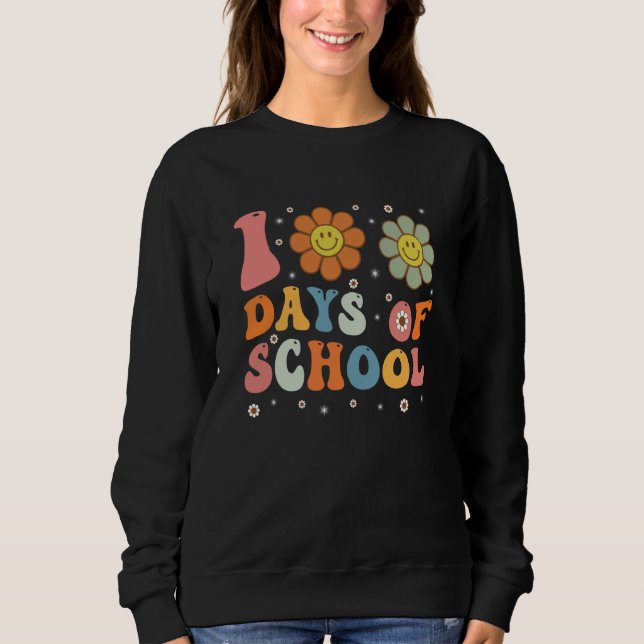 Camiseta Groovy 100th Day Student Cute Boys Girls 100 Days  (Frente)