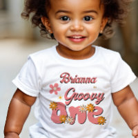 Groovy 1 retro Daisy primeira festa de aniversário