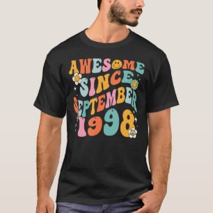 Camiseta Groovy 24th Birthday Incrível desde setembro de 19