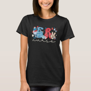 Camiseta Groovy 4 de julho ER Enfermeira Emergência Patriót