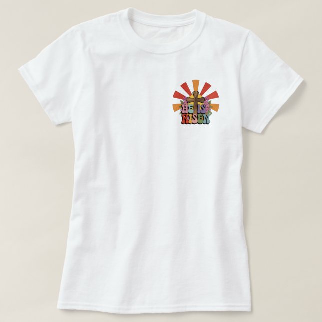 Camiseta Groovy 70 é Risen sunburst (Frente do Design)