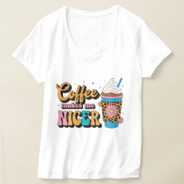 Camiseta Groovy 70s Estampa de Leopardo Café Me Torna Mais