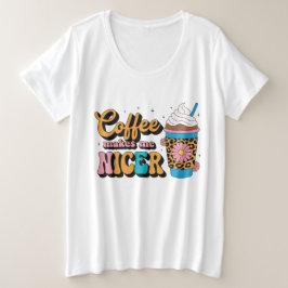 Camiseta Groovy 70s Estampa de Leopardo Café Me Torna Mais