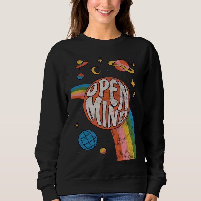 Camiseta Groovy 70s Retro Hippie Vibes Rainbow (Frente)