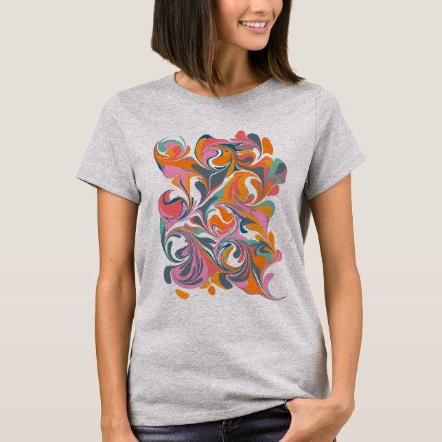 Camiseta Groovy Abstrato Marble Colorful Arte Psicodélica (Frente)