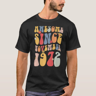 Camiseta Groovy Adwesy Desde novembro de 1972 Retro Lover 5